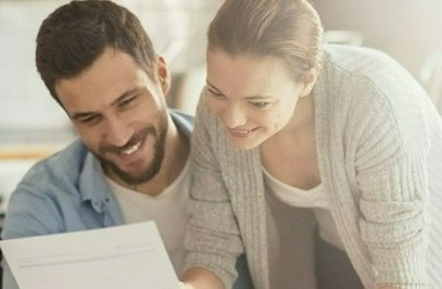 Couple looking at documents