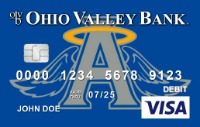 blue debit card featuring gallia academy blue angels logo