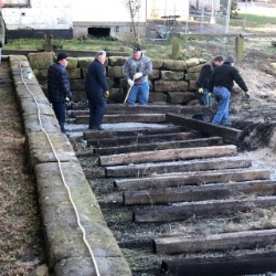 ovb employees working at railroad museum in gallipolis, ohio