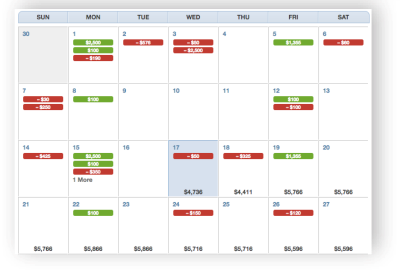 screenshot of calendar