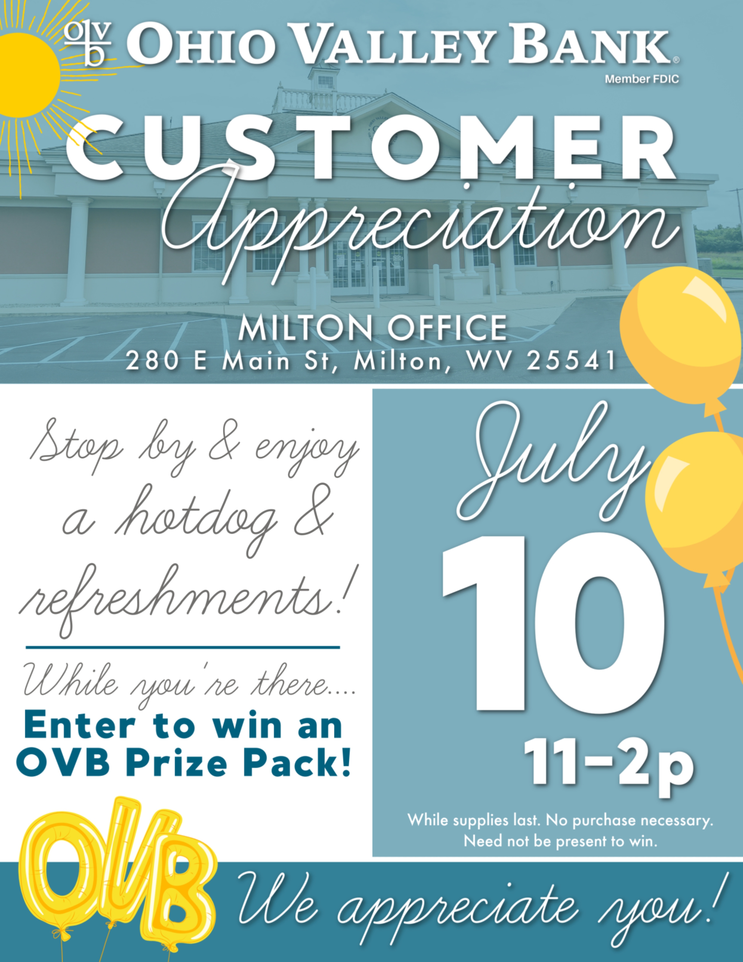 milton customer appreciation event flyer