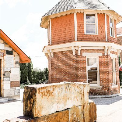 photo of a brick, tower-like structure