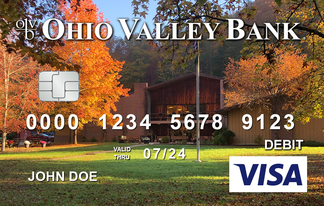 image of an outdoor scene on a debit card
