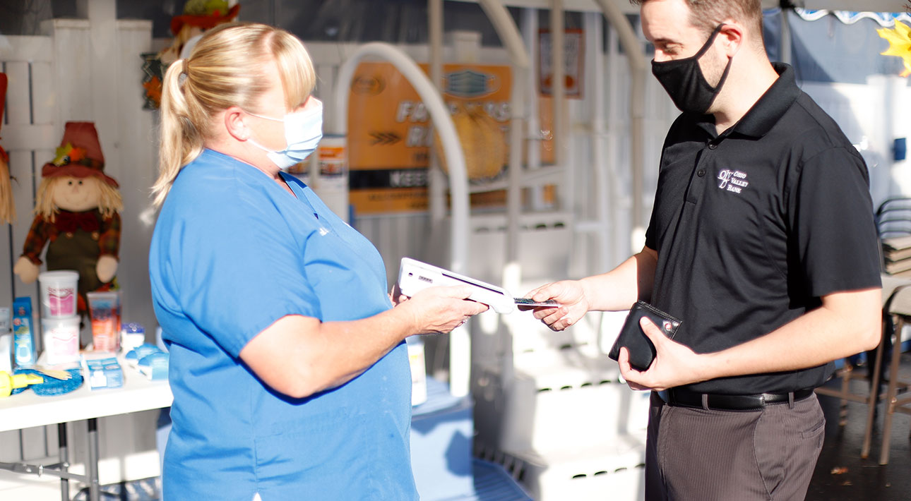 Medical worker and patient in a clinic